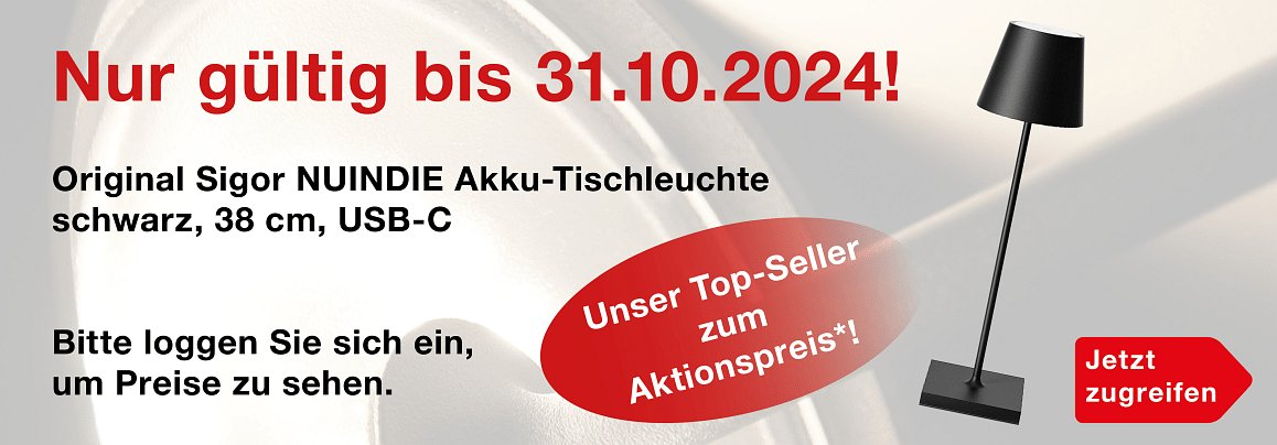 NUINDIE Akku-Tischleuchte zum Sonderpreis nur bis 31.10.2024!